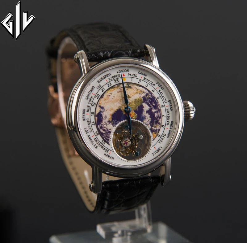 Часы наручные мужские с турбийоном брендовые модные механические 3D эмалью