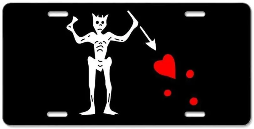

Metal License Plate Tin Sign 6x12 Inch-Blackbeard Flag Suitable for car, Garage, Club, Home Decoration.