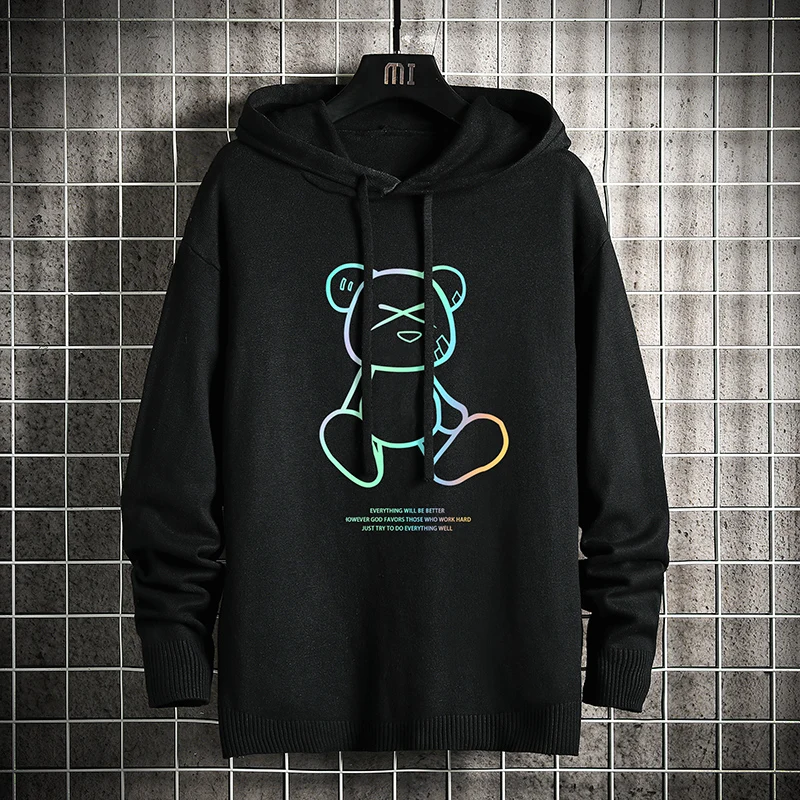 

Men Women Hoodies Sweatshirts Men Oversized Sweater High Quality High StreetVintage Knitted Sweater 2021New Sweater