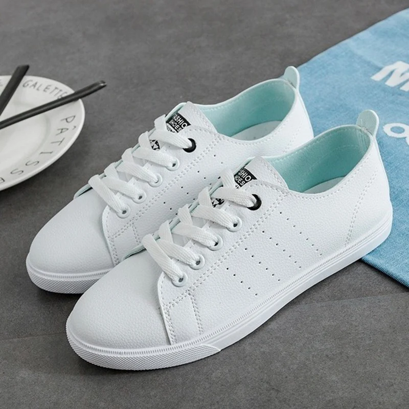 Женская Повседневная обувь Коллекция 2020 года Сезон весна Модная Белая на плоской