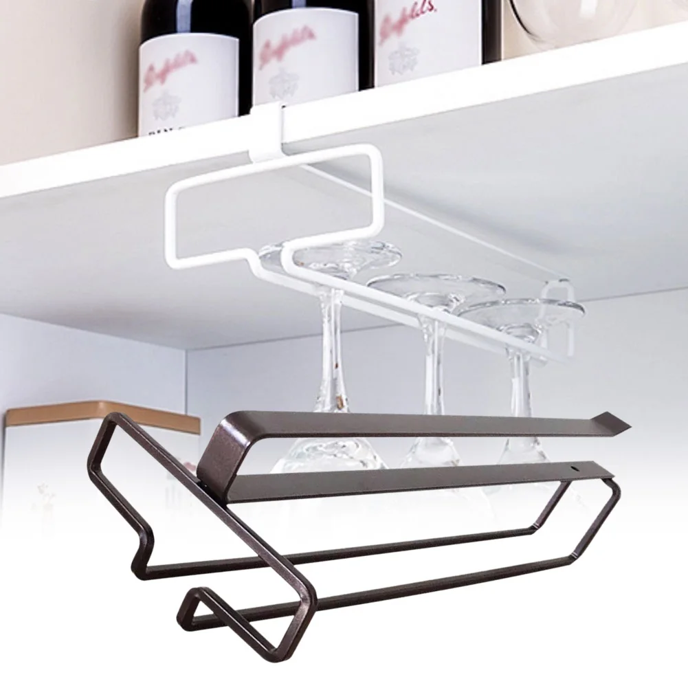 

New Arrival Useful Iron Wine Rack Glass Holder Hanging Bar Hanger Shelf Stainless Steel Wine Glass Rack Stand Paper Roll Holder
