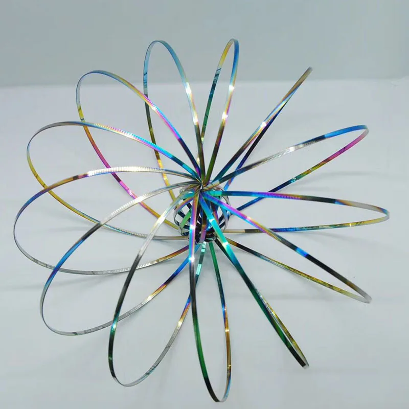 Colourful Цветной Прядильщик из нержавеющей стали поток игрушка Удивительные струящиеся руки кольцо игрушки весенняя игрушка сценический волшебный браслет декомпрессионная игрушка - Цвет: Colourful