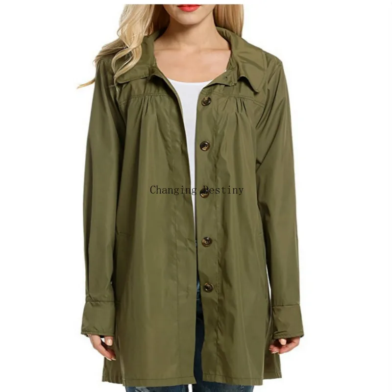 Женский плащ дождевик легкая водонепроницаемая куртка с капюшоном для занятий
