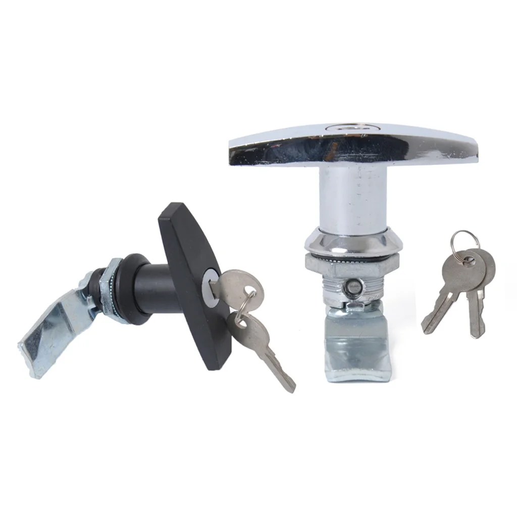 2 пакета Keyed замок двери гаража T Handle сборка для трейлера караван RV Toolbox хром +