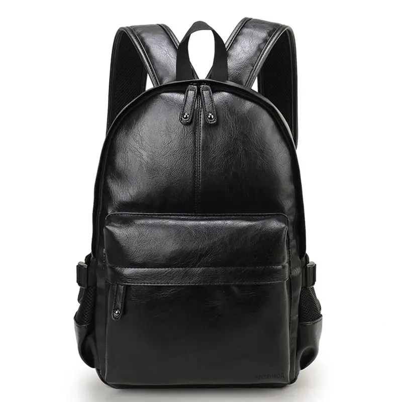 

Weysfor Fashion Men Leather Backpacks Black School Bags for Teenagers Boys College Book Bag Laptop Backpacks Mochila Masculina