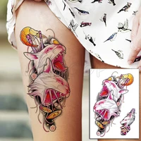tattoo stickers anime wolf head cartoon girl moon element temporary fake tatoo for women men body art