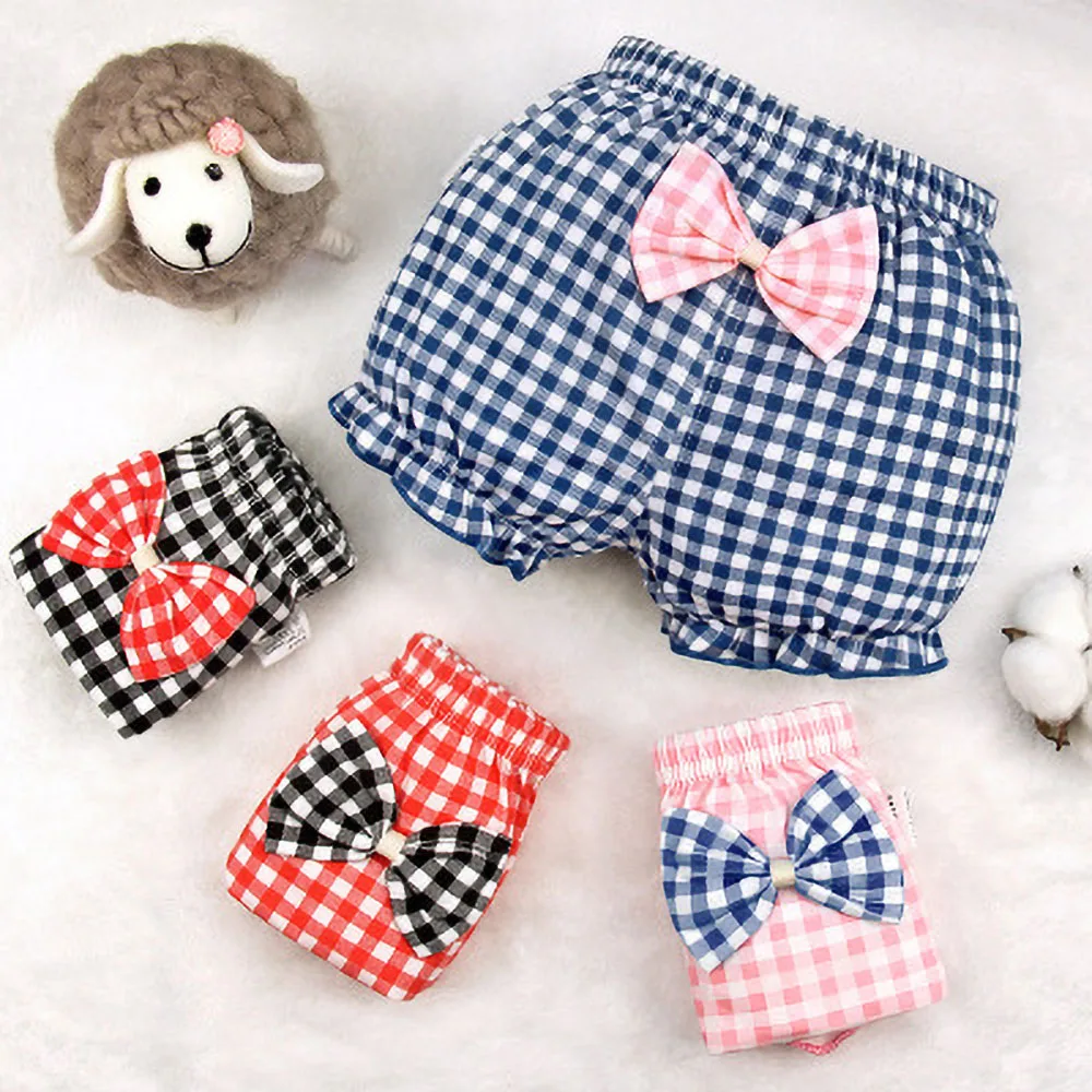 Трусики для новорожденных девочек шорты в горошек с бантом детей среднего