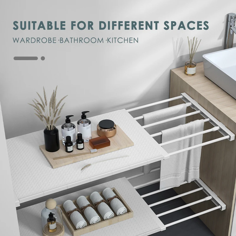 Регулируемый Кухонный органайзер пластиковая стойка для посуды полки хранения в