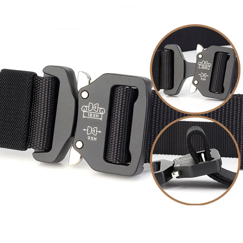 Ремень мужской армейский тактический нейлоновый с металлической