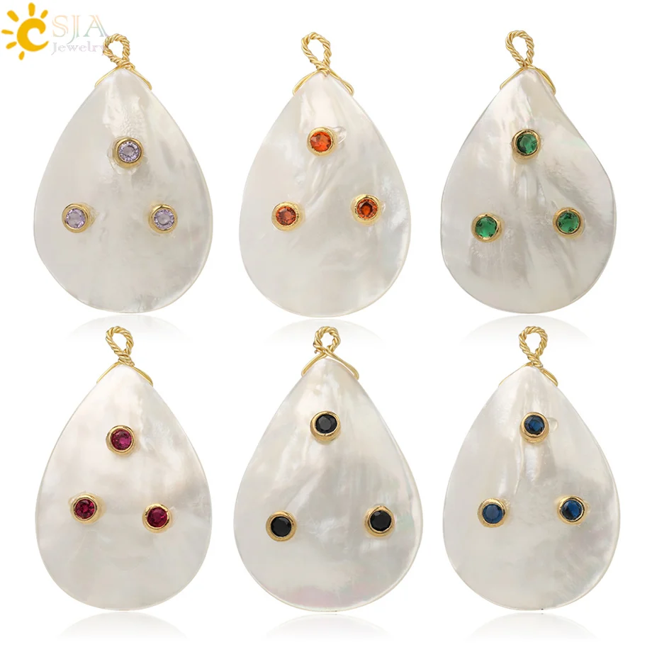 Аксессуары для подвесок CSJA с пресноводным жемчугом в форме капли