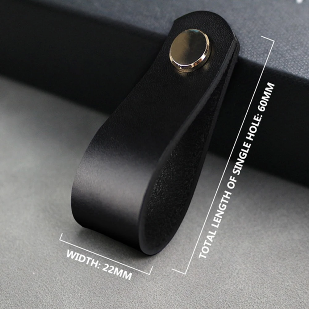 

Leather Cabinet Door Pulls Wardrobe Drawer Furniture Handle Cabinet Knobs w/ Screw