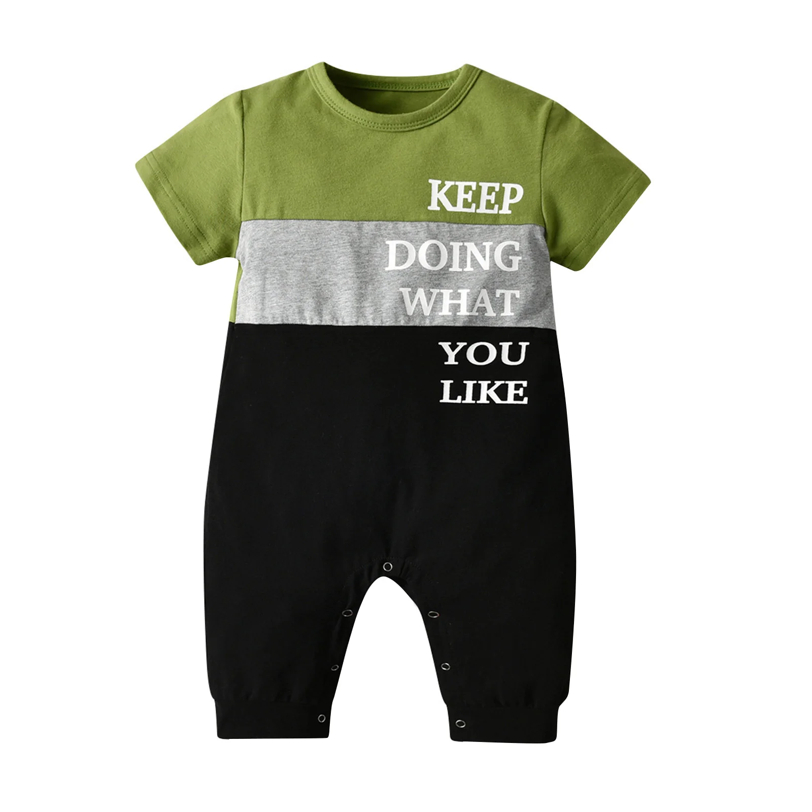 

OPPERIAYA Summer Newborn Toddler Baby Boys Fashion Short Sleeve Letter Print Romper Round Neck Casual Stylish Jumpsuit for Kids