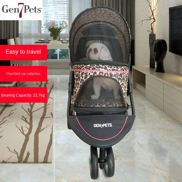 Большая тележка для домашних животных с одним шагом и двойным тормозом Складной