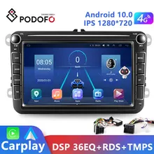 Podofo 2 din Android 10.0 Car Radio Stereo Receiver Carplay For Volkswagen/Golf/Polo/Tiguan/Passat/b7/b6/SEAT/Leon/Skoda/Octavia