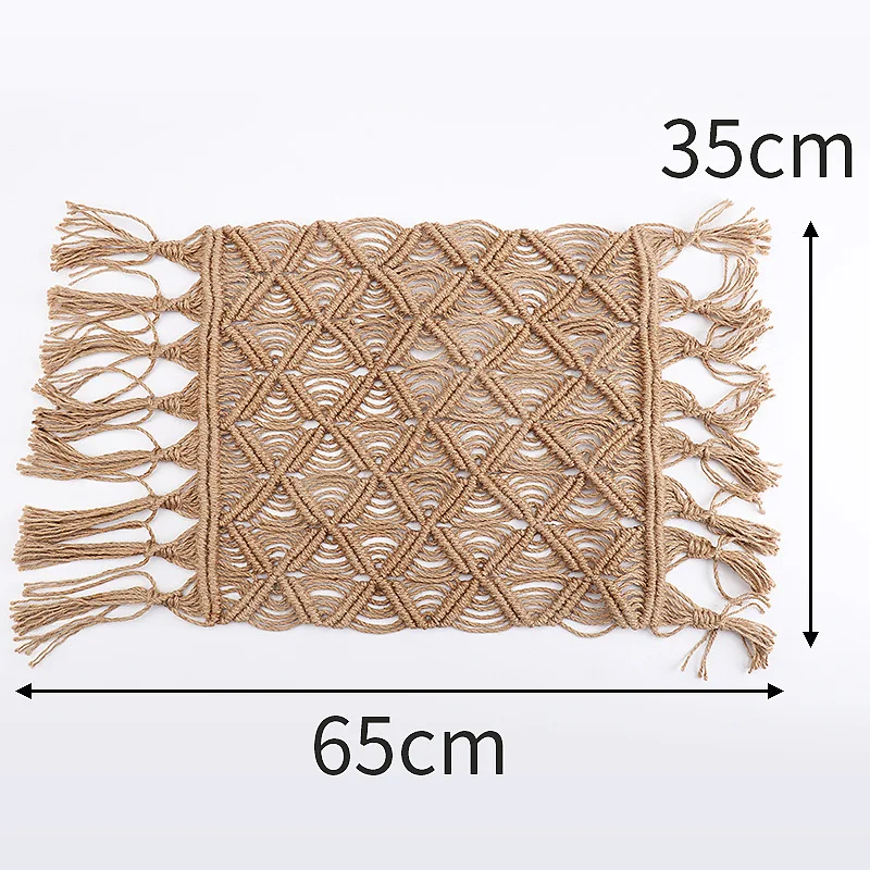 

Hand woven hemp rope mat home decoration Wedding decoration bay window mat living room floor mat photography props Table mat