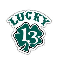 New Lucky 13 Car Sticker Motorcycles Bumper Rear Windshield Suv High-quality Decal Auto Exterior Decoration KK1313cm