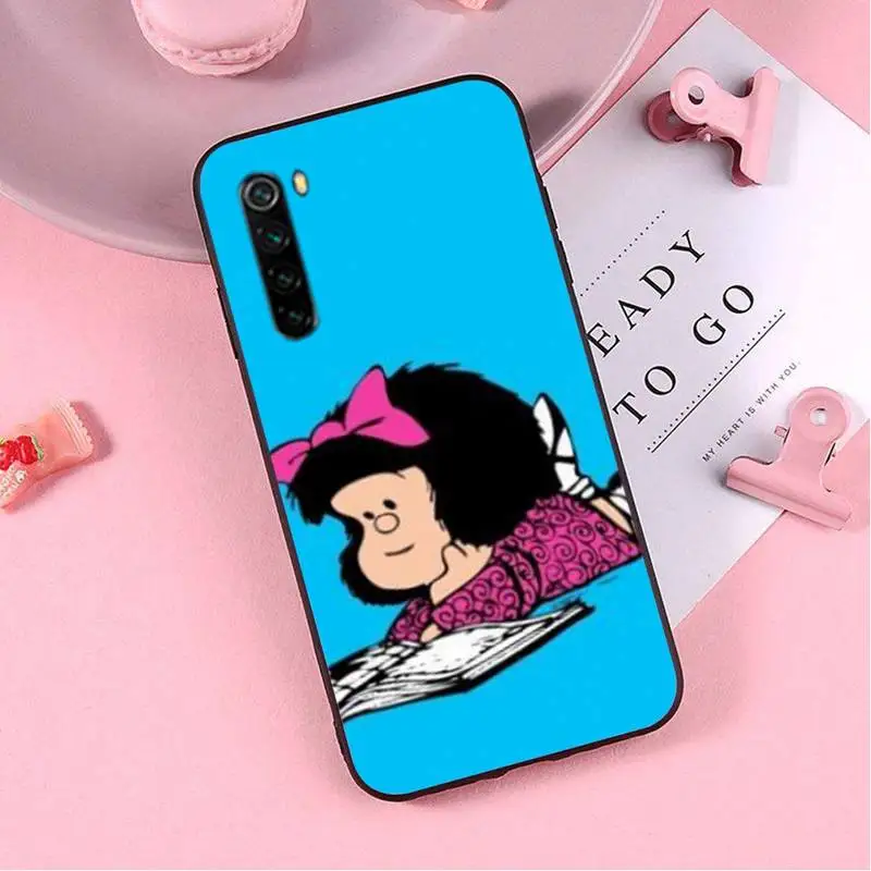 

Hot cute Mafalda Phone Case case coque fundas etui for xiaomi note max mi 3 7 8 9se Redmi 7 7a 8 8t 10 pro lite cases cover