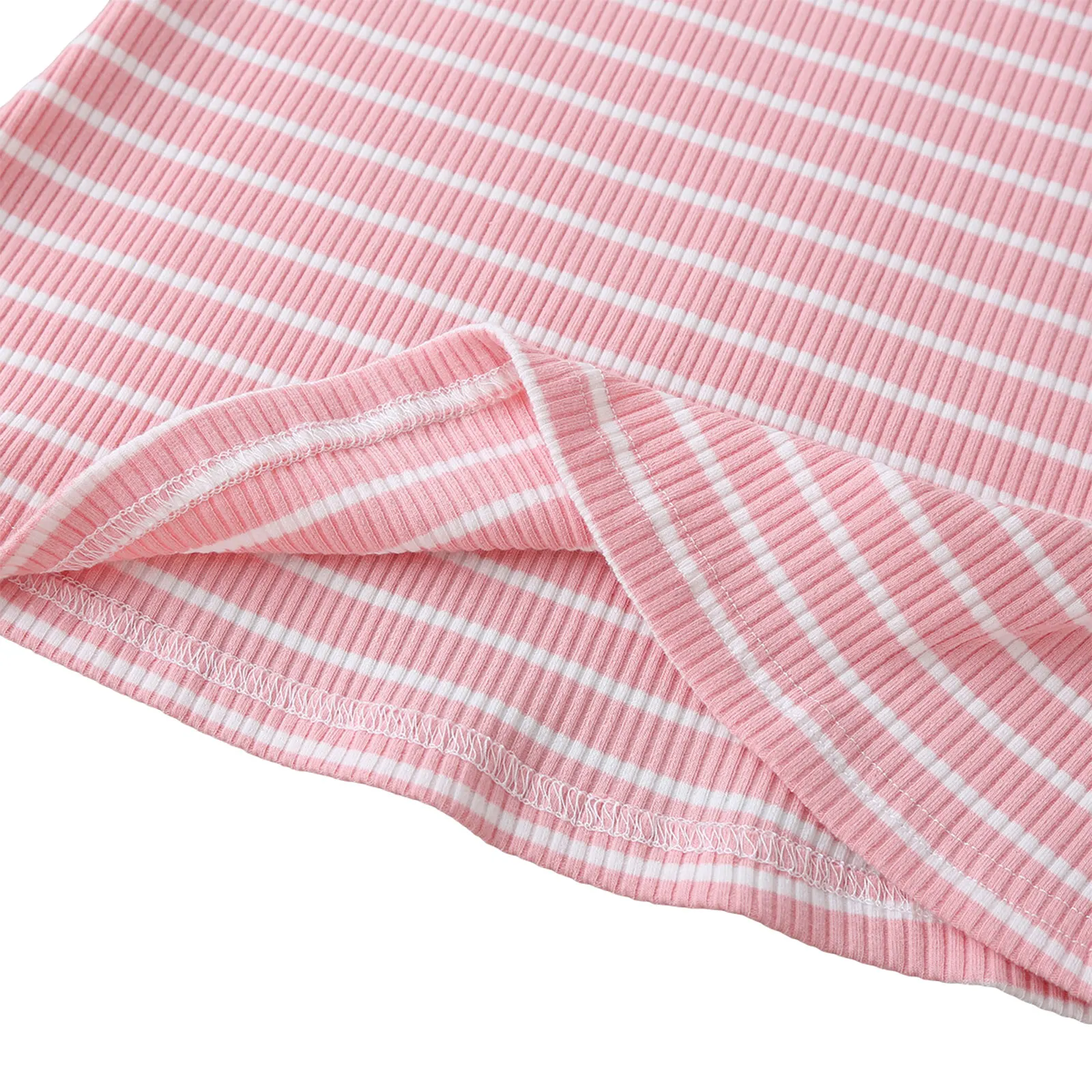 

OPPERIAYA Kids Fashion Short Sleeve Striped Dress round neck Summer casual lovely Stylish Dresses for Children Baby Girls