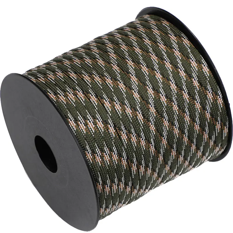 

550 Military 50M 7-Core Paracord Rope 4mm Outdoor Polyester Parachute Cord Camping Survival Umbrella Tent Bundle