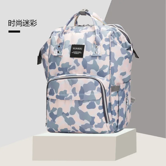 Fashion camouflage Новые водонепроницаемые сумки для мам, сумки для подгузников для мам, сумка для подгузников с принтом, рюкзак для мам для коляски, уход за ребенком - Цвет: Fashion camouflage