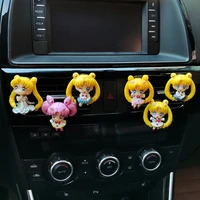 mini cartoon girl cute car accessories interior anime beautiful girl car decoration accessories air outlet ornament women gift