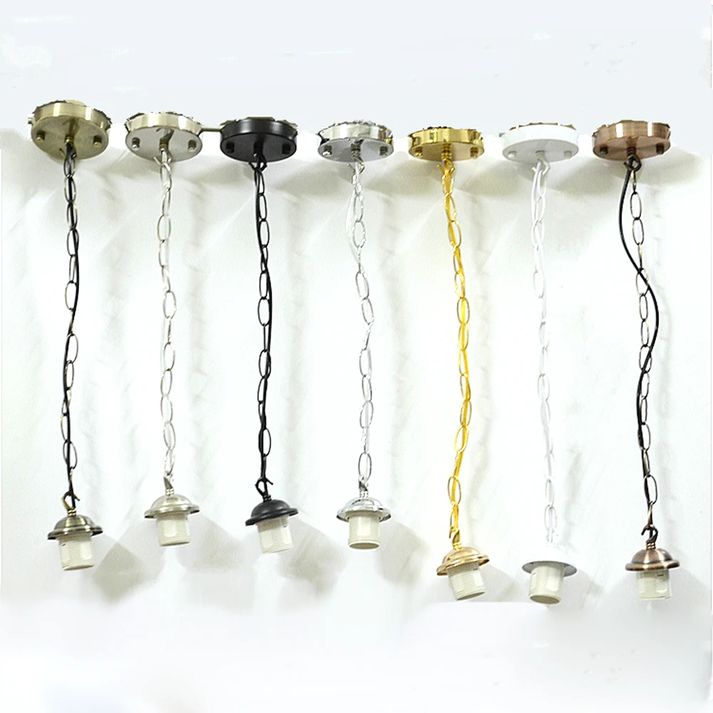 

2022 Vintage Pendant Light 220V E27 E26 Lamp Holder Socket Ceiling Rose Chain Pendant for Chandelier Light Retro Screw Fitting