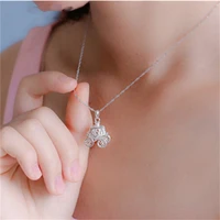 dream pumpkin car pendant clavicle cinderella exquisite necklace jewelry peach flower girl wholesale