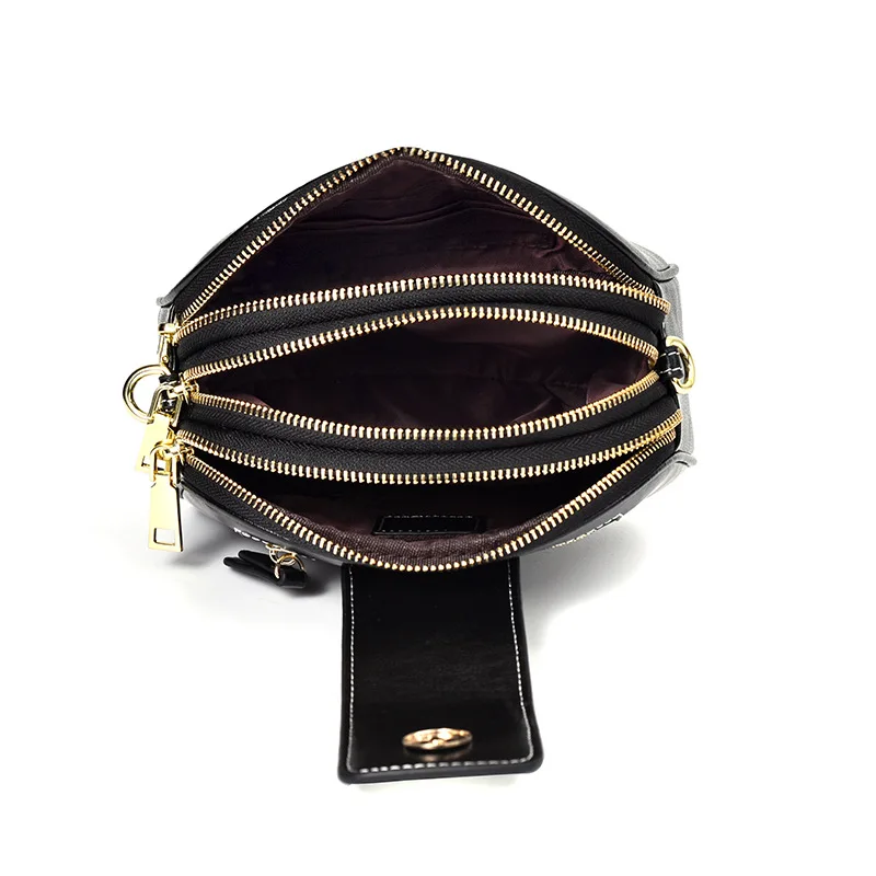 Jinbaolai New Style 2020 Women's Cow Leather Bag Fashion Broadband Messenger Bag Women's One-Shoulder Retro Women's Leather Bags