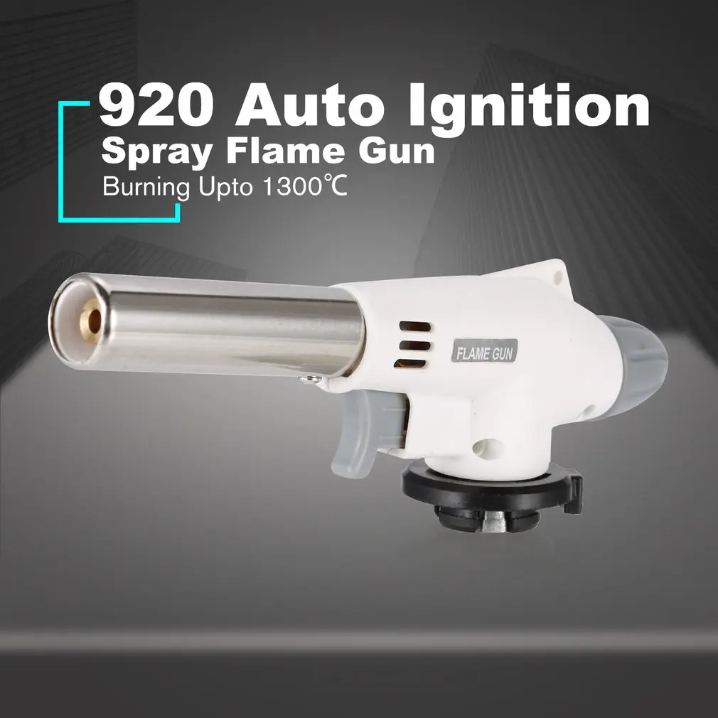 Wind Fully Automatic Electronic Flame Gun Butane Burners Gas Adapter Torch Hiking Camping Equipment Tool Welding Gas Torch