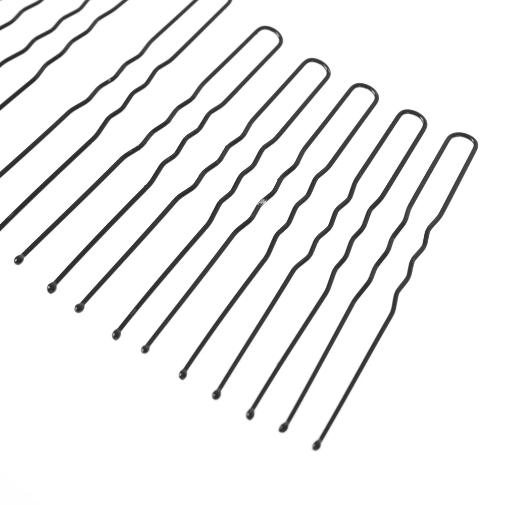 50 шт. 6 см u образная заколка для волос салона Черный Плетеный инструмент Прямая