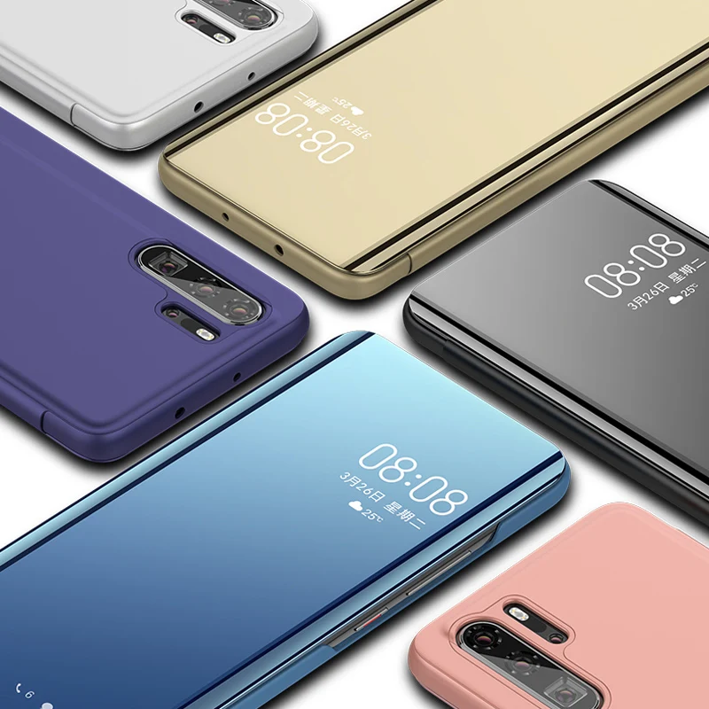 Зеркало Smart View чехол huawei Nova 3 3E 3i 2i 4 4E P10 P20 P30 Y5 Y6 Y7 Y9 Prime Honor 8X8 S 8A 8C 8 Lite 7A 7C Pro