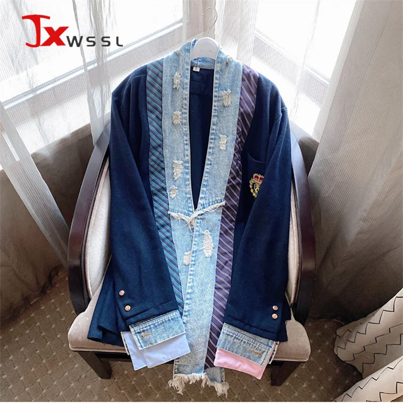 

Женская джинсовая куртка в стиле ретро, Повседневный Кардиган во французском стиле с длинным рукавом, верхняя одежда, весна-осень