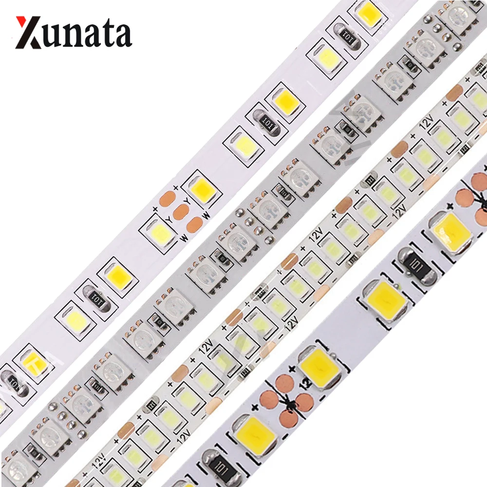 5 м/лот DC12V SMD5050 5054 2835 Светодиодная лента на веревочной ленте 300LED 1200LED
