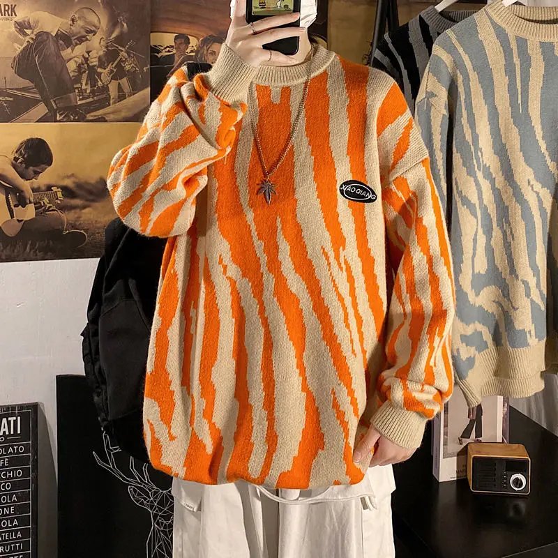 

Модный осенний Новый свитер, Мужской и Женский пуловер с принтом зебры, горячая распродажа
