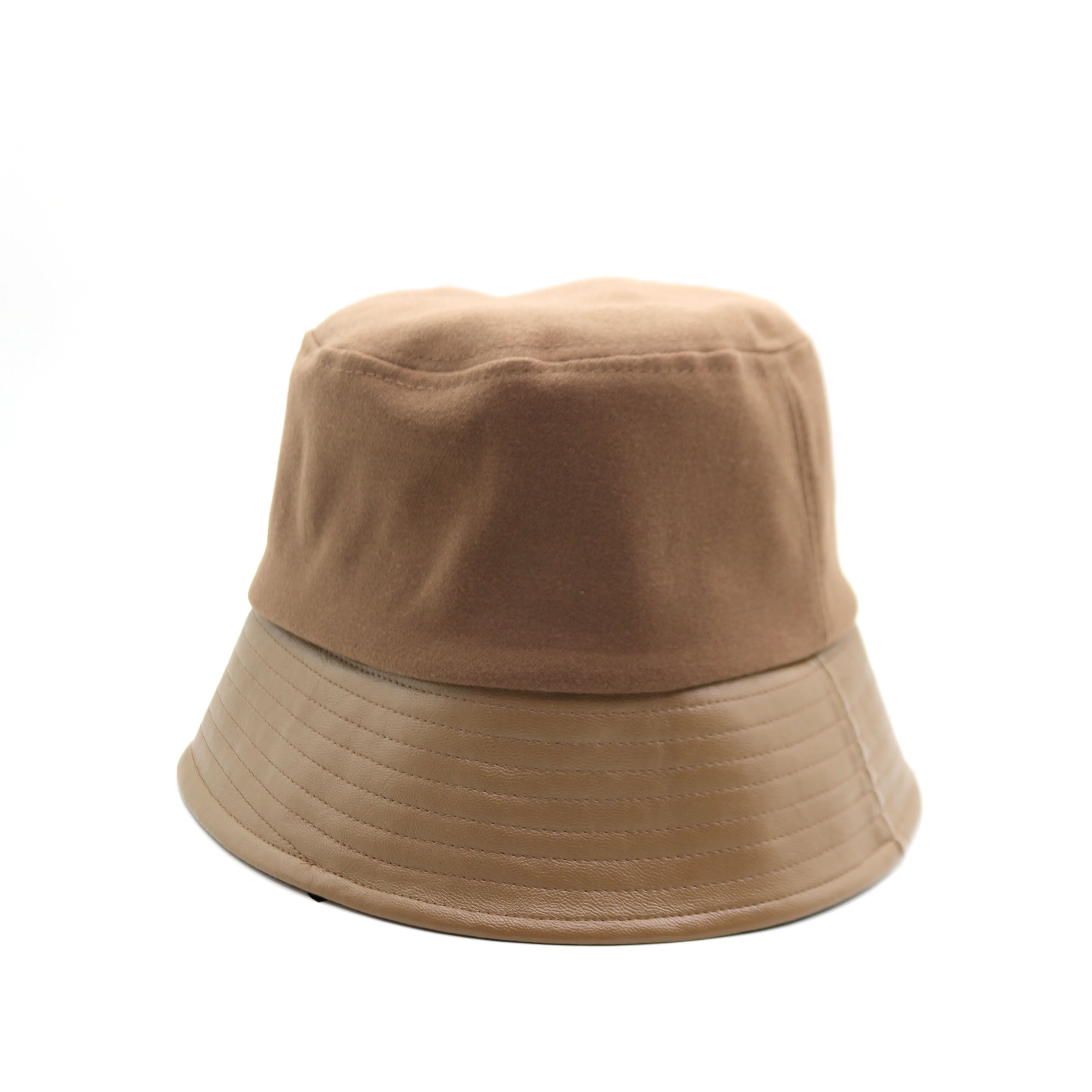 

2020 New Fisherman Hat Men Women Fashion PU Leather Basin Hat bonnet