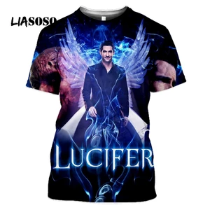 LIASOSO демон Lucifer Morningstar футболка 3D принт в стиле Харадзюку уличная одежда с мотивами из аниме Летняя мужская женская рубашка с коротким рукавом топы