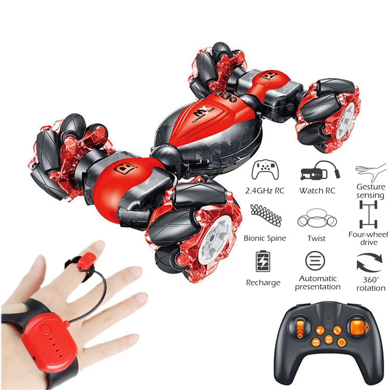 

Детский светящийся автомобиль с дистанционным управлением, индукционный жест, скручивающийся внедорожник светильник легкий дрифт, танцую...