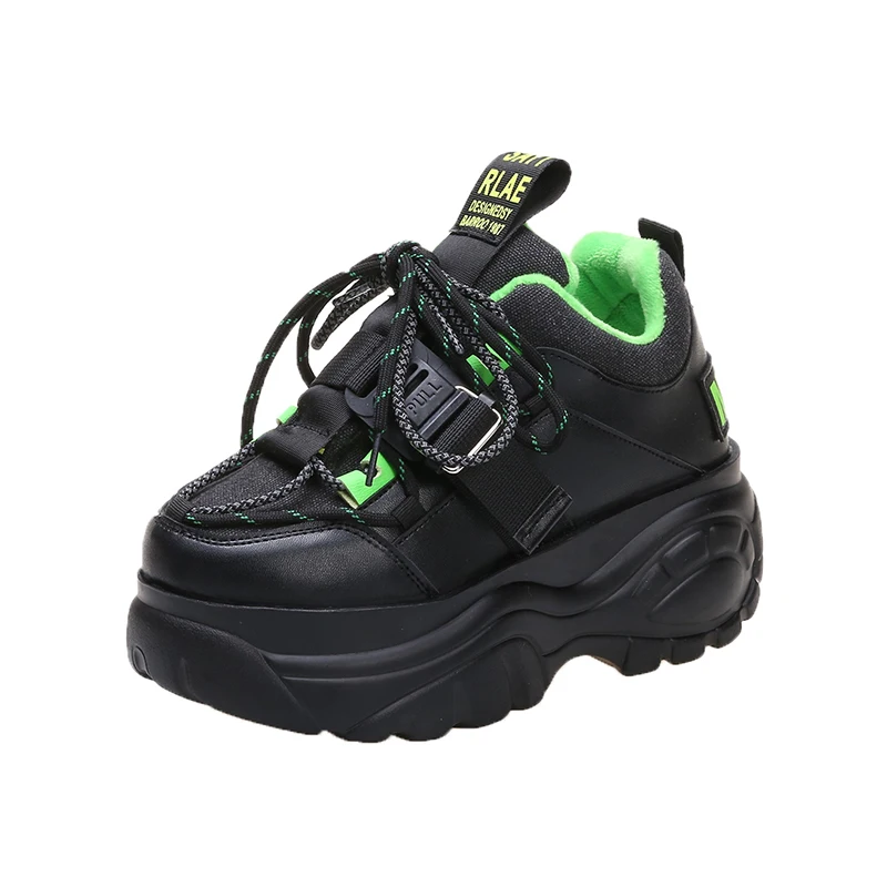 

New Spring Chunky Sneakers For Women Fashion Ladies 7cm Wedges Designer Dad Casual Shoes Woman Leather Sports Platform Sneakers
