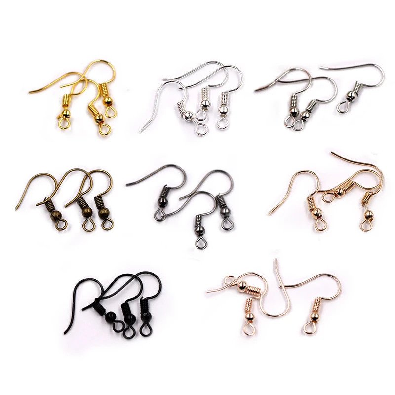 200Pcs Mixed Rose Gold Silver Black Metal Earring Hooks for Jewelry Making Diy Handmade Accessories Wholesale | Украшения и