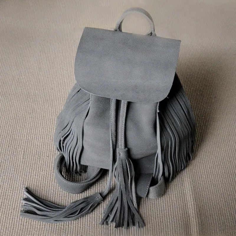 Новый женский маленький замшевый рюкзак из натуральной кожи богемный шикарный