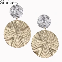 sitaicery round vintage earrings for women of gold earrings fashion jewelry earrings declaration 2019 modern fashion jewelry