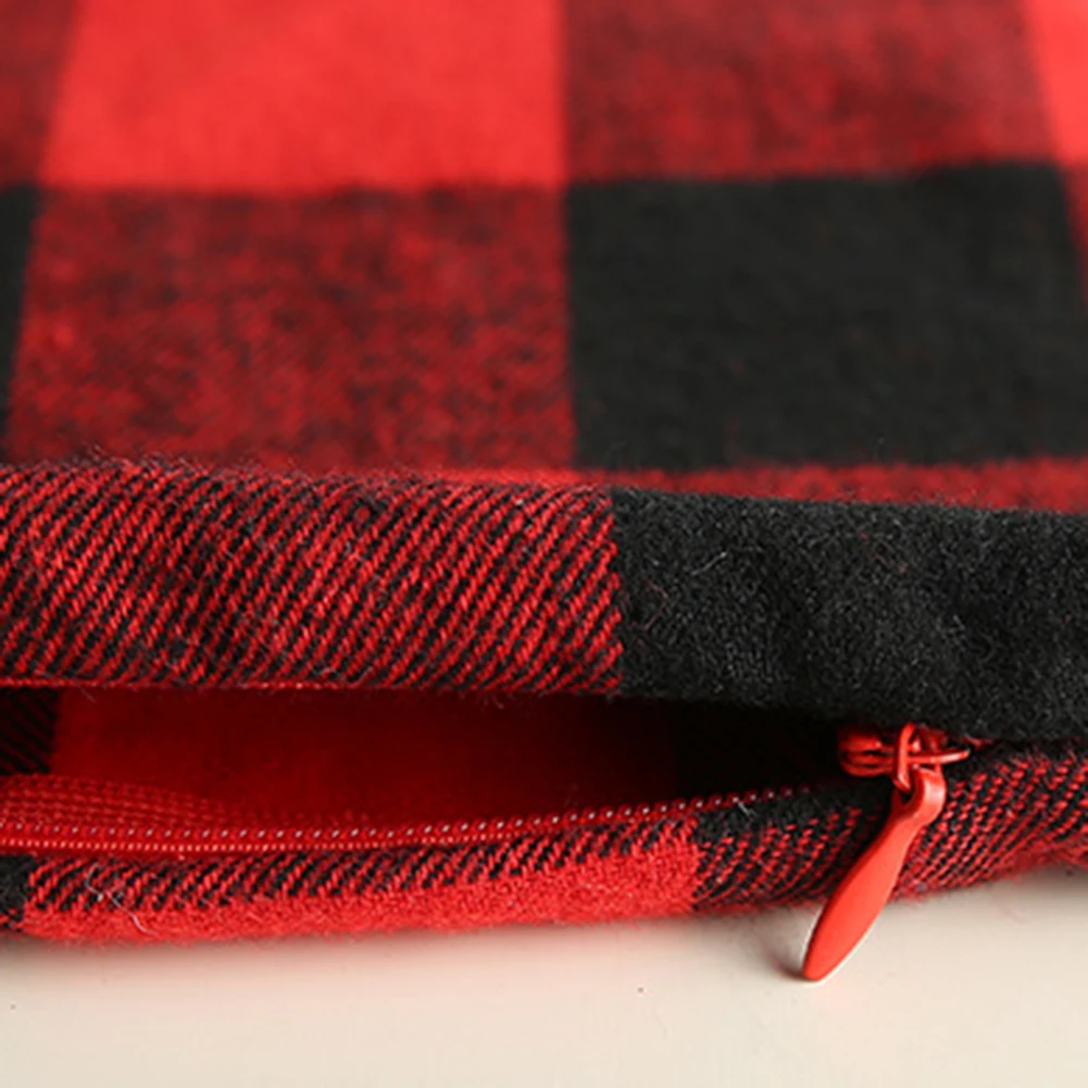 

Christmas Plaid Throw Pillow Cover Soft Cushion Case Xmas Home Sofa Bed Decor