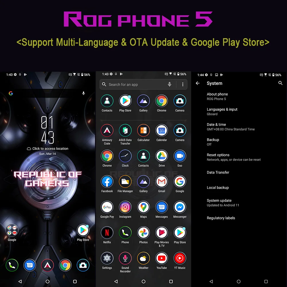 ASUS ROG Phone 5 | Pro Ultimate 5G Snapdragon888 Android11 6000 мАч быстрой зарядки 65 Вт ROG5 профессиональный
