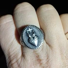 Амулет из сплава для мужчин и женщин, Ювелирное Украшение в стиле панк, Священное Сердце Иисуса Бога, крест, байкерское кольцо, подарок для мужчин