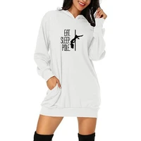 women clothing casual loose long sleeve hoodie dress top eat sleep pole dance harajuku sweatshirt dress funny hoodies