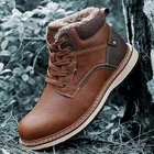 Мужские ботинки Martin, модная зимняя обувь из хлопка, водонепроницаемые рабочие толстые плюшевые зимние ботинки, кожаная мужская обувь SaftyHigh-top 2021