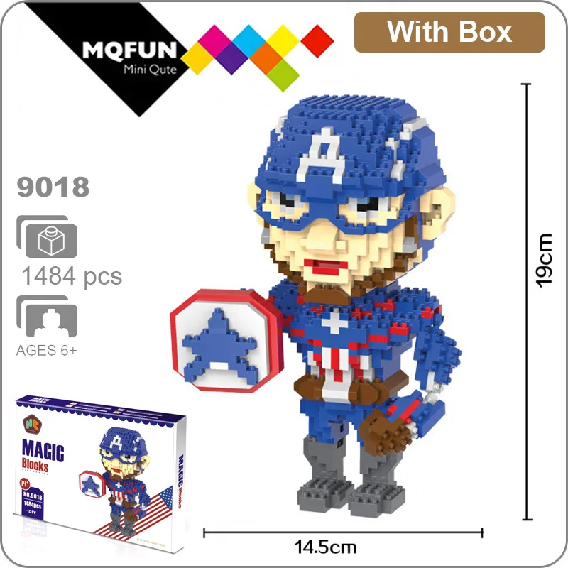 HC 9018 With Box HC большой мультфильм Аниме Супер Герой Марио Тоторо Snorlax пластиковый строительный блок кирпичи игра DIY 3D Сборная модель обучающая игрушка - Цвет: HC 9018 With Box