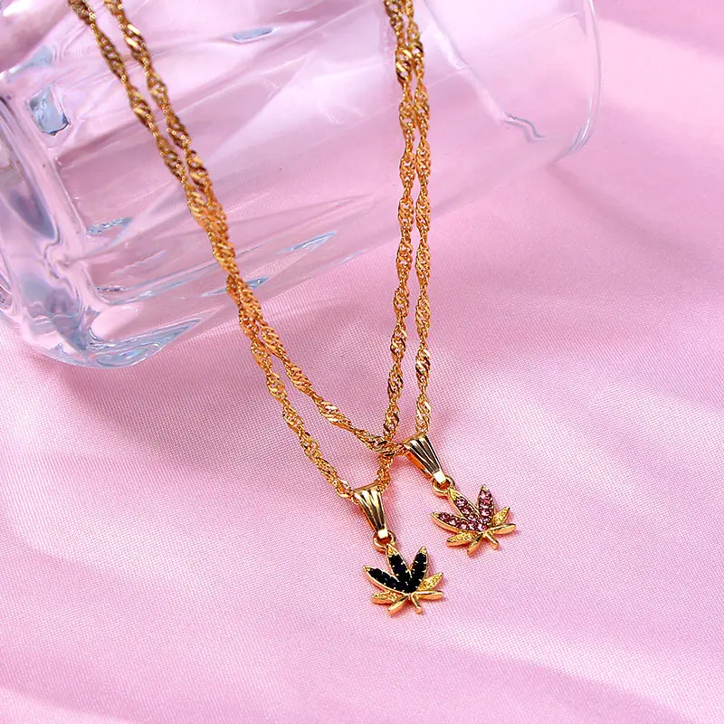 Женское Ожерелье Flatfoosie Модное изящное ожерелье с кулоном в виде кленового листа