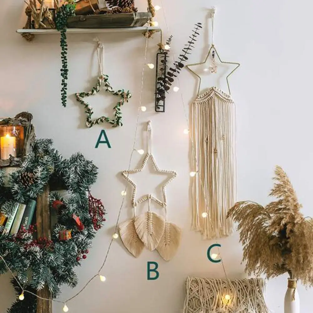 2020 звезда настенная искусственная Ловец снов Декор комнаты колокольчики ветра