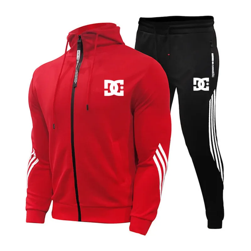 

2021 autumn and winter brand sportswear men's suit long-sleeved pullover hoodie + jogging pants 2-piece fitness running clothes